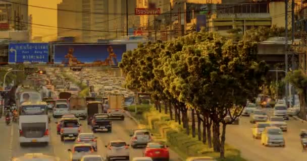 Traffico Caotico Bangkok Sera Time Lapse — Video Stock