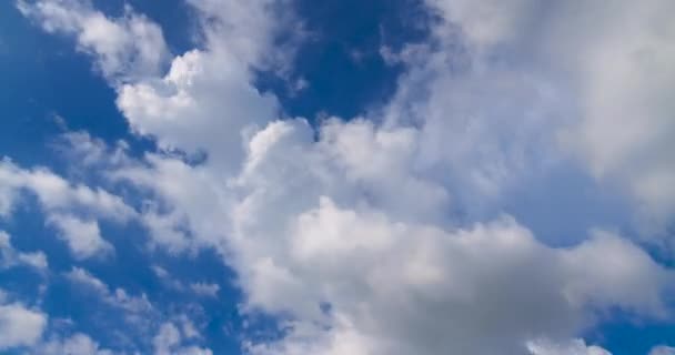 Witte Wolken Verplaatsen Blauwe Hemel Time Lapse — Stockvideo