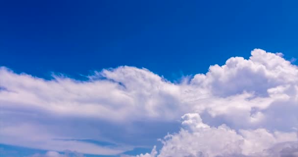 White Clouds Move Blue Sky Time Lapse — Stock Video