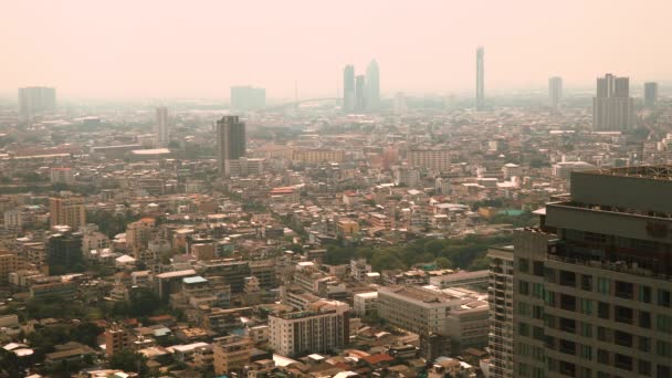 Pokryte Gęstość Zakwaterowania Dużych Miastach Smogu Pyłu Powietrzu — Wideo stockowe