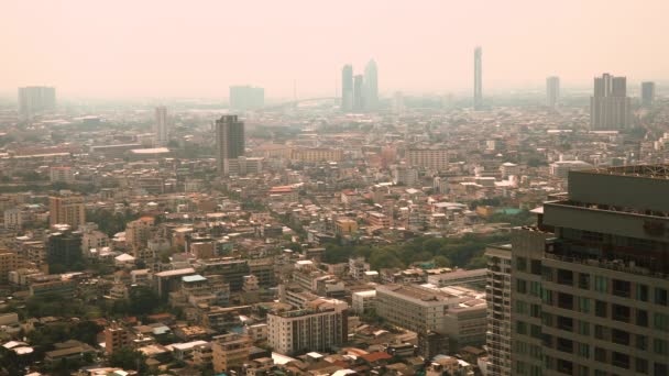 Konaklama Büyük Şehirler Duman Toz Yoğunluğu Havada Kaplı — Stok video