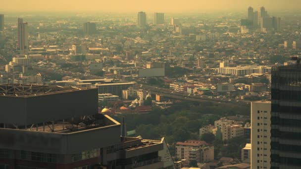 Densidade Alojamento Nas Grandes Cidades Nevoeiro Poeira Coberta — Vídeo de Stock