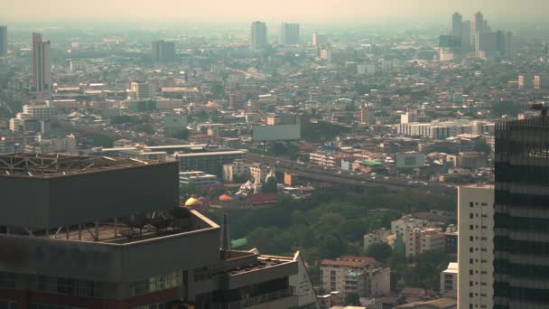 Měrná Hmotnost Ubytování Velkých Městech Smog Prach Zahrnuty Vzduchu — Stock video