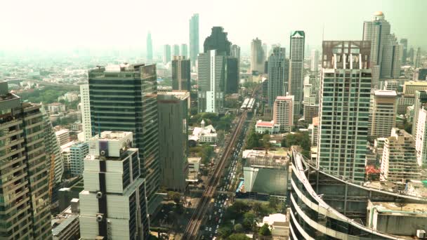 Vista Superior Paisagem Urbana Downtown Bangkok Tailândia — Vídeo de Stock