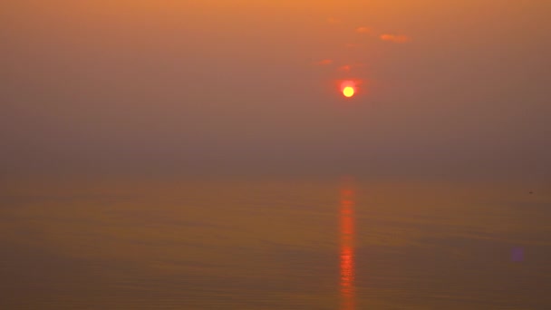 Puesta Sol Por Noche Vasto Mar — Vídeo de stock