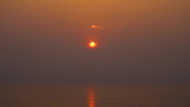 Puesta Sol Por Noche Vasto Mar — Vídeos de Stock