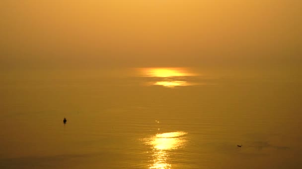 Bateaux Pêche Locaux Dans Mer Réfléchi Lumière Soleil Sur Mer — Video