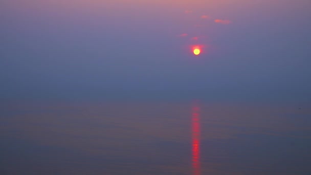 Ochtend Zonsopgang Uitgestrekte Zee — Stockvideo