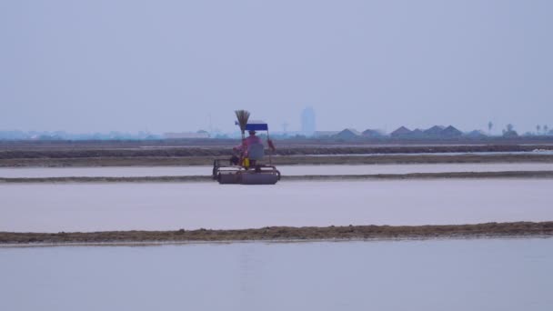 Agricultura Sal Aldeão Estão Usando Tratores Compactos Para Suavizar Solo — Vídeo de Stock