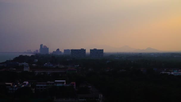 Stadt Meer Sonnenuntergang Resort Und Freizeit Incha Bezirk Provinz Phetchaburi — Stockvideo