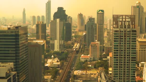 Prach Vzduchu Způsobuje Znečišťujících Látek Kapitál Bangkok Thajsko — Stock video