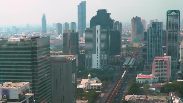 Pył Powietrzu Powoduje Zanieczyszczeń Stolicy Bangkok Tajlandia — Wideo stockowe