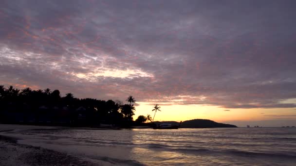 Bella Vista Tramonto Sul Mare Alba Una Spiaggia Nel Sud — Video Stock