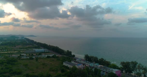 Havadan Görüntü Görüntüleri Gündoğumu Manzara Deniz Tropikal Güneydoğu Asya — Stok video