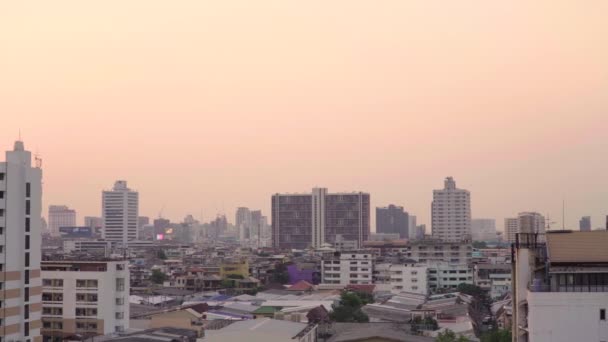 Abendliche Szene Stadtgebiet Der Hauptstadt Bangkok — Stockvideo