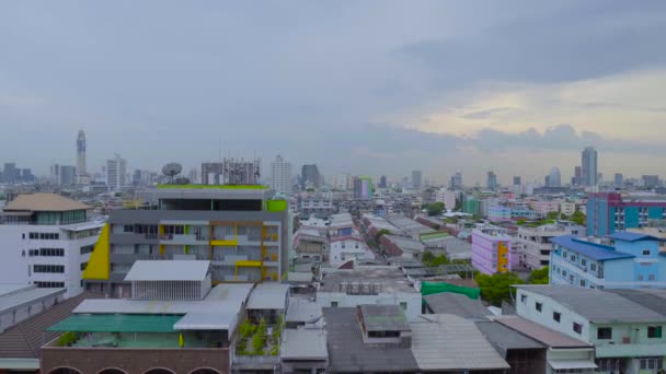 Obszar Miejski Stolicy Tajlandii Bangkok City Strzał Zoom — Wideo stockowe