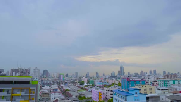 Stadsområdet Huvudstaden Bangkok City Thailand Shot Zooma — Stockvideo