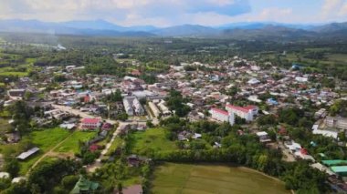 Şehir manzarası yukarıdan, Kuzey Tayland.