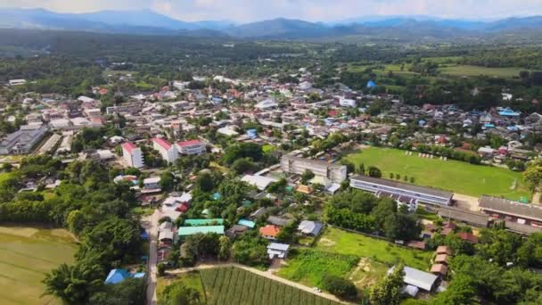 Město Pohled Krajinu Výše Uvedeného Severní Thajsko — Stock video