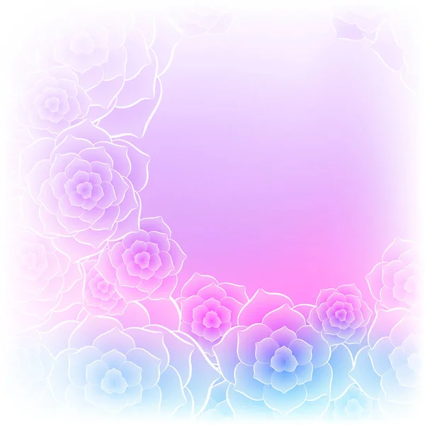 아름 다운 분홍색 장미 꽃 배경 — 스톡 벡터
