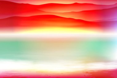 Deniz ve dağ ile renkli arka plan