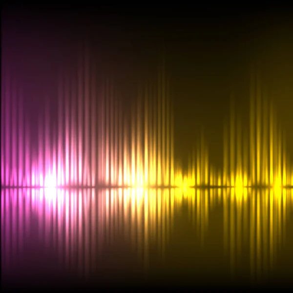 Violett-gelbe Welle abstrakter Equalizer Hintergrund. — Stockvektor