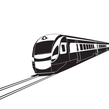 Beyaz arka plan üzerinde yüksek hızlı tren
