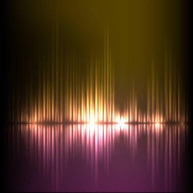 Mor-sarı dalga soyut ekolayzer arka plan.