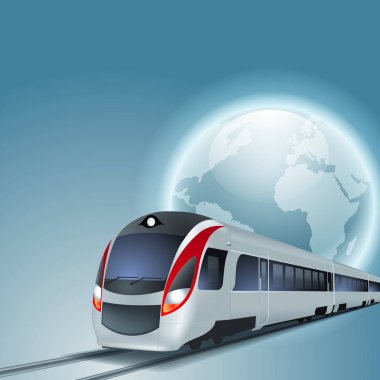 Hızlı Tren ve dünya ile arka plan.