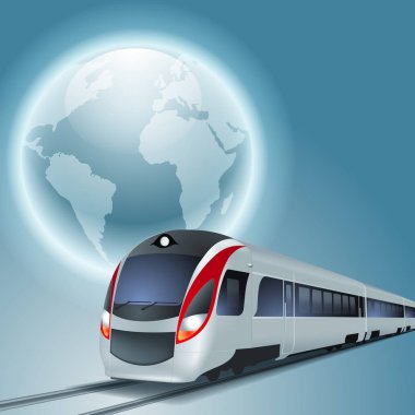 Hızlı Tren ve dünya ile arka plan.