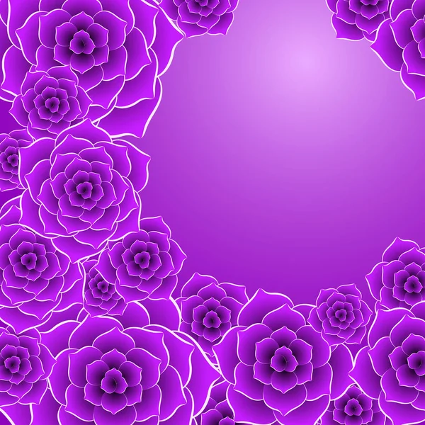 Beautiful violet rose flower background — Stock Vector