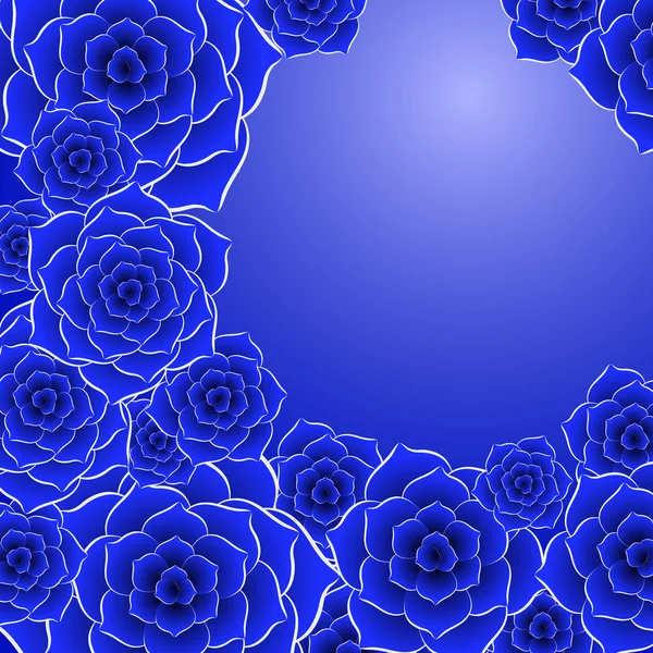 Hermoso fondo de flor rosa azul — Vector de stock