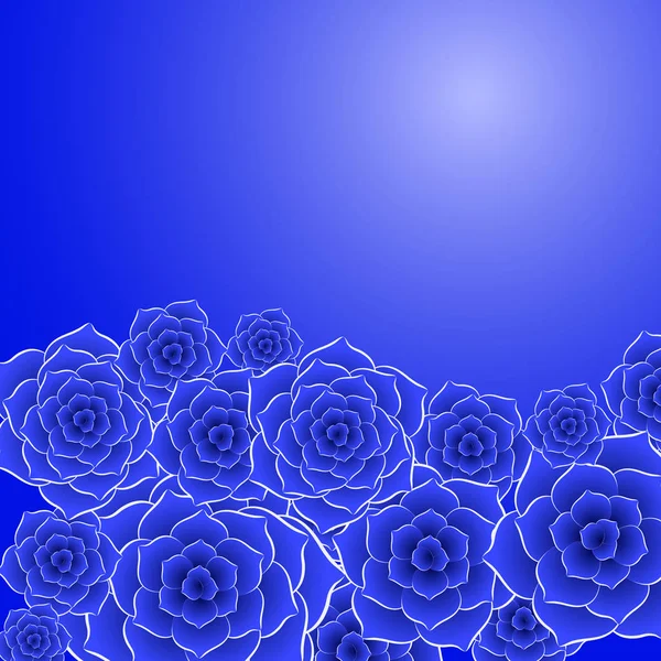Hermoso fondo de flor rosa azul — Vector de stock