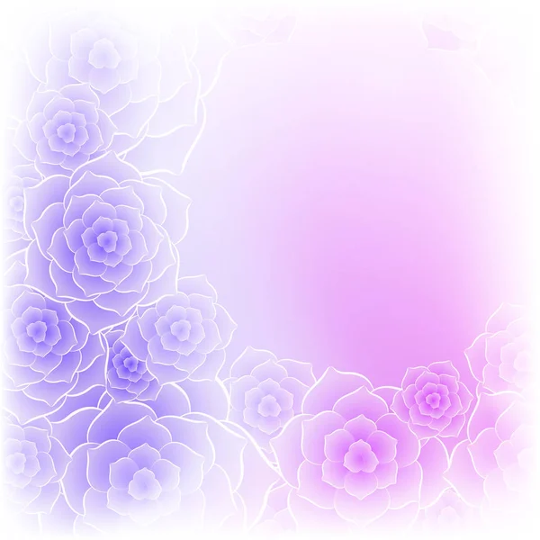 아름 다운 분홍색 장미 꽃 배경 — 스톡 벡터