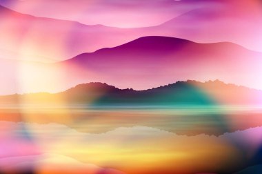 Deniz ve dağ yaz arka plan