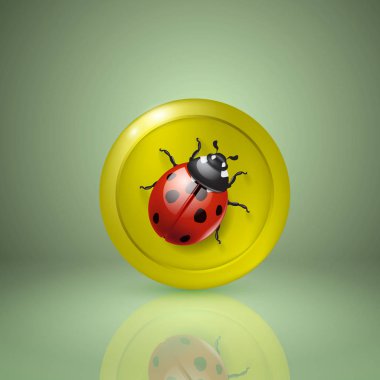 Uğur böceği sarı stil. App veya web tasarım için simge. Eps10 vektör.