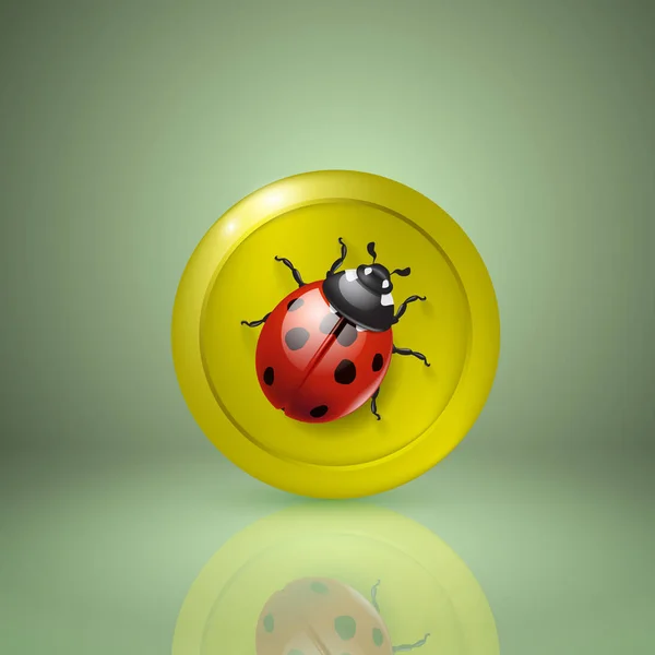 Stile Giallo Coccinella Icona App Web Design Vettore Eps10 — Vettoriale Stock