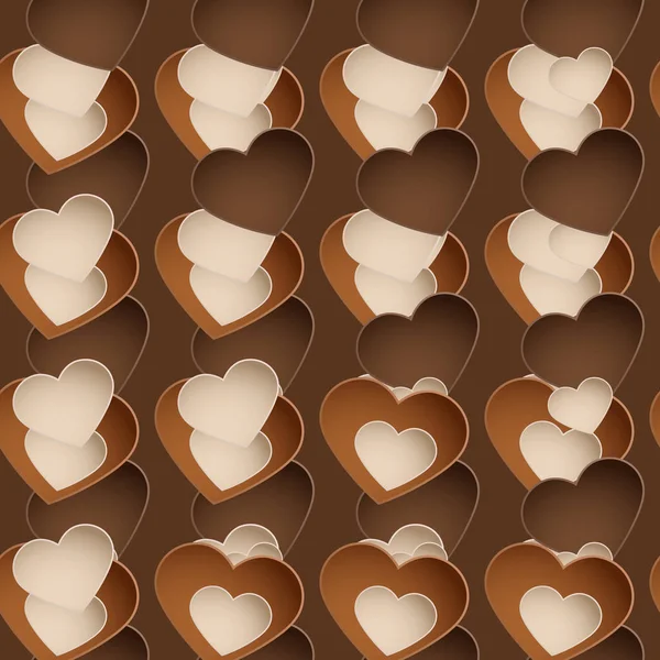 Chocolade patroon met sweetmeat in hart vorm — Stockvector