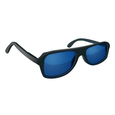 Beyaz arka plan üzerinde izole mavi camlı güneş gözlükleri