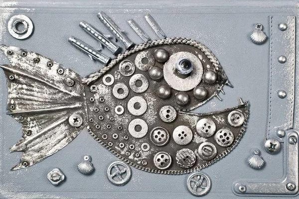 Steampunk στυλ piranha ψάρια. Μηχανική ζώο φωτογραφία. — Φωτογραφία Αρχείου