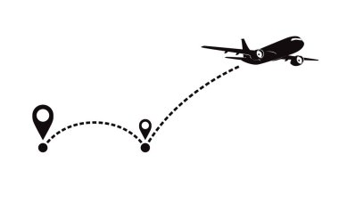 Uçak fligth yol veya hava uçak hedef hat elemanı.