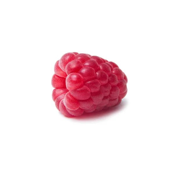 Isolated raspberry. Single raspberry fruits isolated on white — Stock Photo, Image