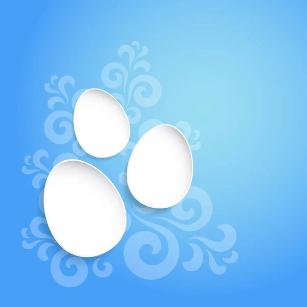 Astratto uova di Pasqua su sfondo blu con motivo vintage — Vettoriale Stock