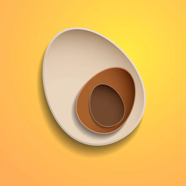 Abstraktní čokoládová velikonoční vejce na žlutém podkladu — Stockový vektor