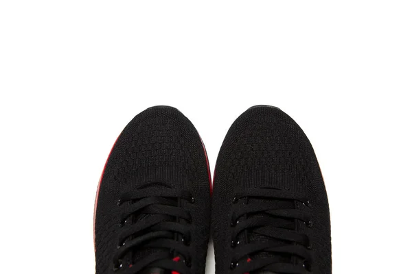 Sport fekete cipők elszigetelt fehér háttér — Stock Fotó