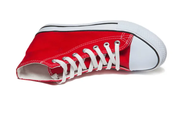 Czerwone buty sportowe izolowane na białym tle — Zdjęcie stockowe