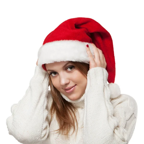 Photo of pretty cheerful funny excited woman celebrate winter holidays — Stock Photo, Image