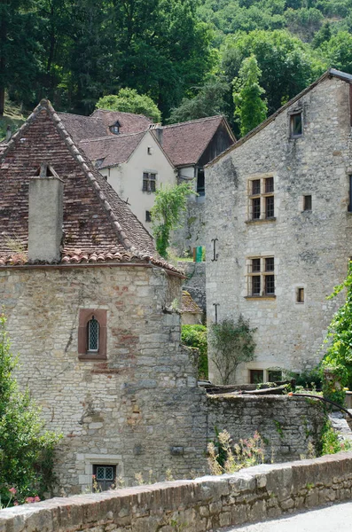 Mittelalterliche Häuser Cirq Lapopie — Stockfoto