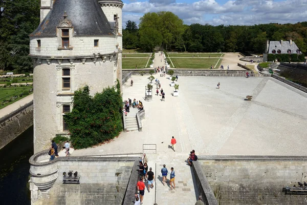 Chenonceau Frankreich Juli 2019 Touristen Kommen Und Gehen Chateau Chenonceau — Stockfoto