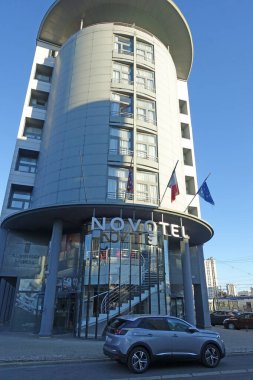 Tours, France: August 2020; The entrance to the hotel Novotel Tours Centre Gare